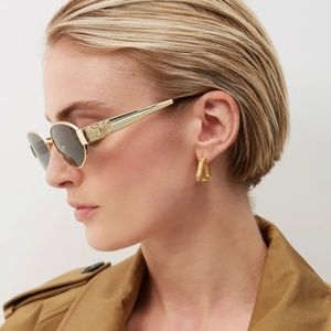 Celine Triomphe 01 Oval Sunglasses Metal Gold